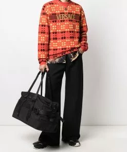 Versace Greca-accent oversized trousers