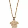 Versace Crystal embellished Medusa pendant neccklace 1 Versace crystal-embellished Medusa pendant neccklace
