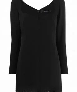 Versace charm-detail silk minidress