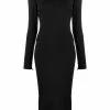 Versace padded shoulder midi dress
