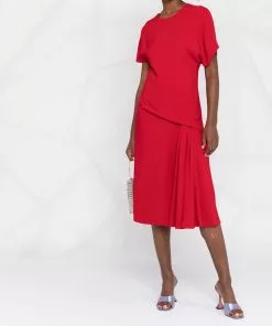 Versace draped asymmetric midi dress