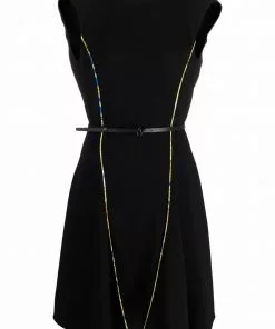 Versace Barroco print-trim shift dress