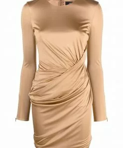 Versace draped satin dress