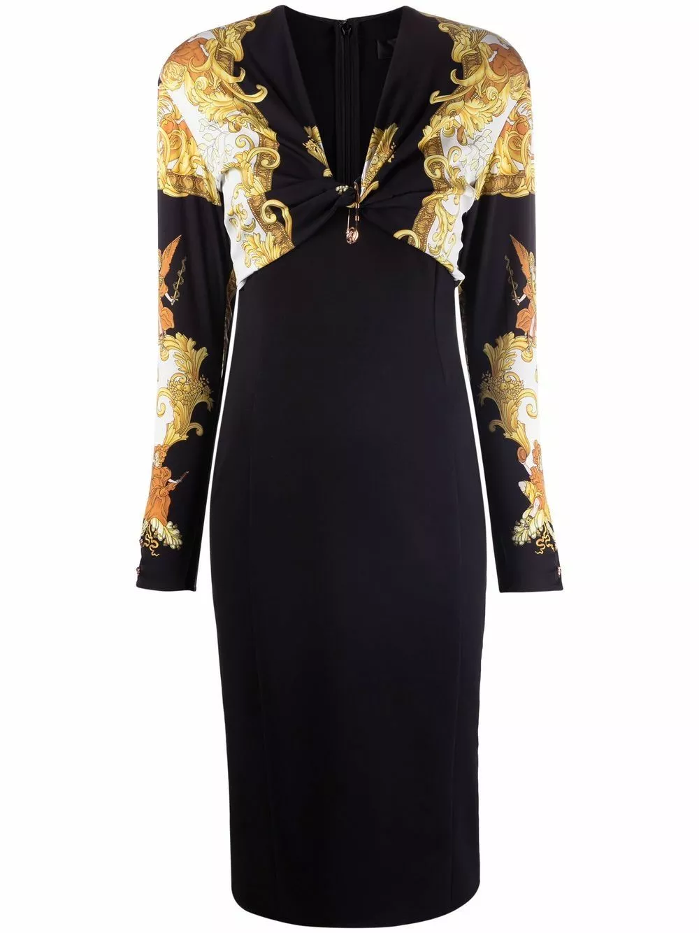 Versace Barocco print mid length dress 3 Versace Barocco-print mid-length dress