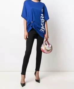 Versace Medusa logo print gathered T shirt 8 Versace Medusa logo-print gathered T-shirt