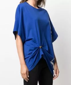 Versace Medusa logo print gathered T shirt 9 Versace Medusa logo-print gathered T-shirt