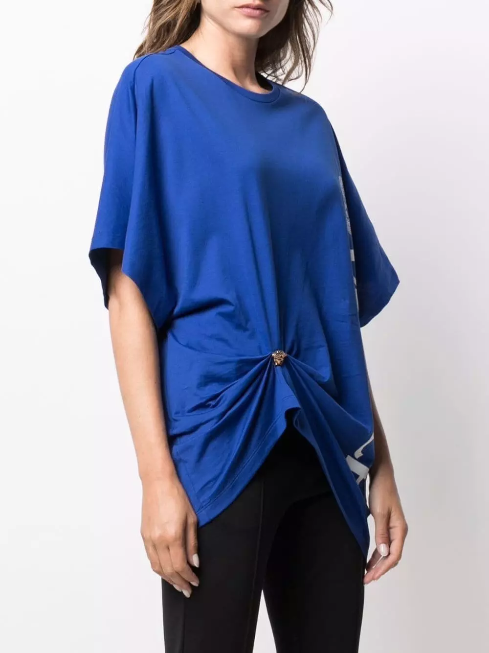 Versace Medusa logo print gathered T shirt 5 Versace Medusa logo-print gathered T-shirt