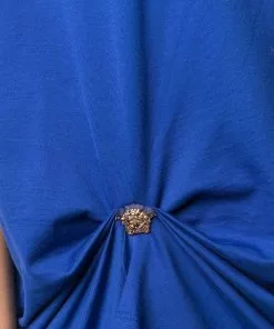 Versace Medusa logo print gathered T shirt 11 Versace Medusa logo-print gathered T-shirt