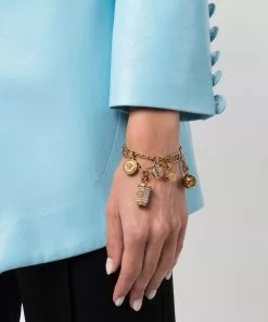 Versace charm-detailed cable-link bracelet