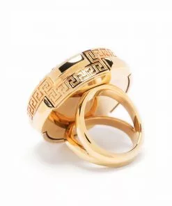 Versace Greca rhinestone-embellished ring