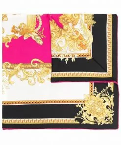 Versace baroque-pattern print silk scarf