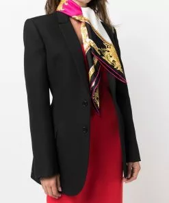 Versace baroque-pattern print silk scarf