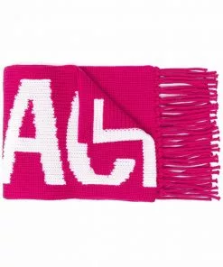 Versace logo intarsia-knit maxi scarf