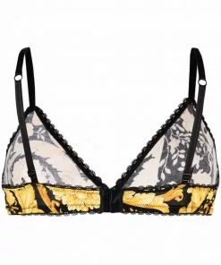 Versace baroque-print triangle bra