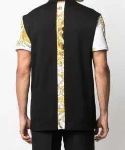 Versace contrast-panel polo shirt