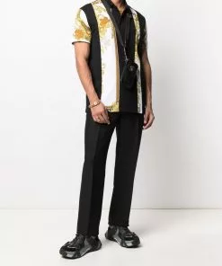 Versace contrast-panel polo shirt