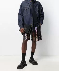 Versace Greca-embroidered polo shirt