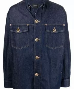 Versace Medusa-button denim jacket