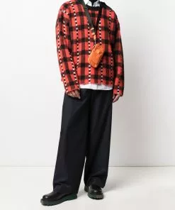 Versace tartan jacquard-knit crew neck jumper