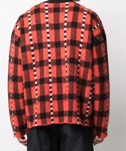 Versace tartan jacquard-knit crew neck jumper