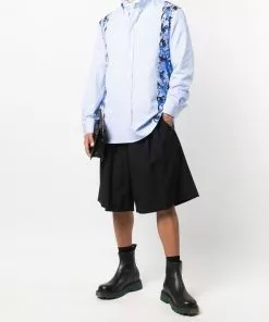 Versace baroque-panel striped shirt