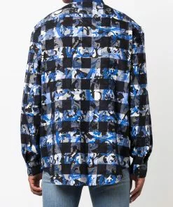 Versace Baroccoflage print plaid shirt 10 Versace Baroccoflage-print plaid shirt