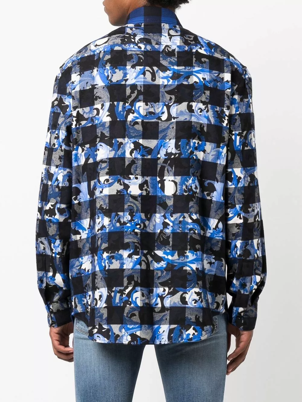 Versace Baroccoflage print plaid shirt 6 Versace Baroccoflage-print plaid shirt