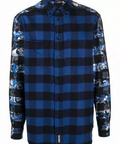 Versace Baroccoflage-print plaid shirt
