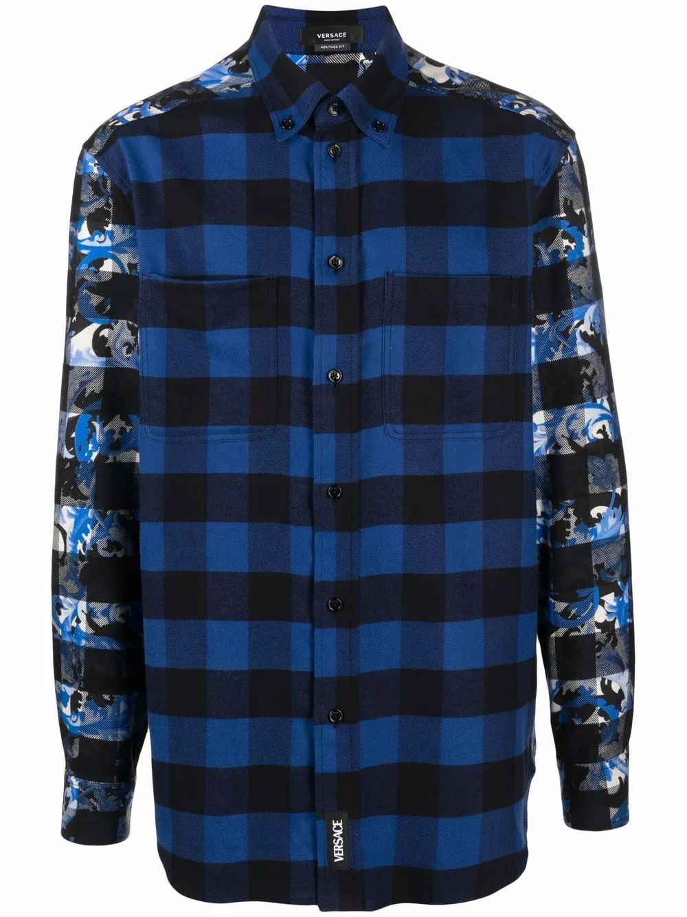 Versace Baroccoflage print plaid shirt 3 Versace Baroccoflage-print plaid shirt