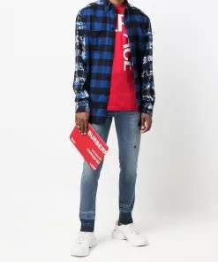 Versace Baroccoflage-print plaid shirt