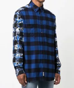 Versace Baroccoflage print plaid shirt 9 Versace Baroccoflage-print plaid shirt