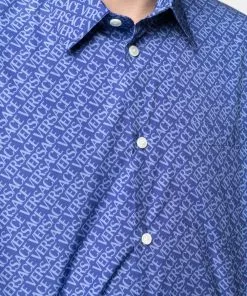 Versace logo-print poplin shirt