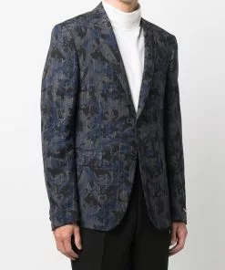Versace Baroccoflage-print pinstripe blazer