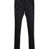 Versace rhombus-pattern pinstripe wool trousers