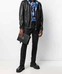 Versace rhombus-pattern pinstripe wool trousers