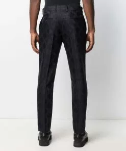 Versace rhombus-pattern pinstripe wool trousers