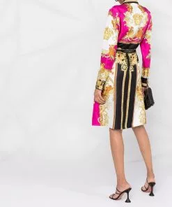 Versace Medusa Renaissance-print silk shirtdress