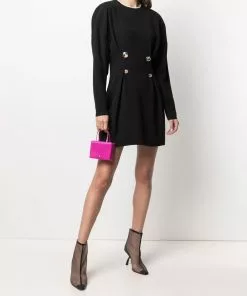 Versace crystal-embellished silk mini dress