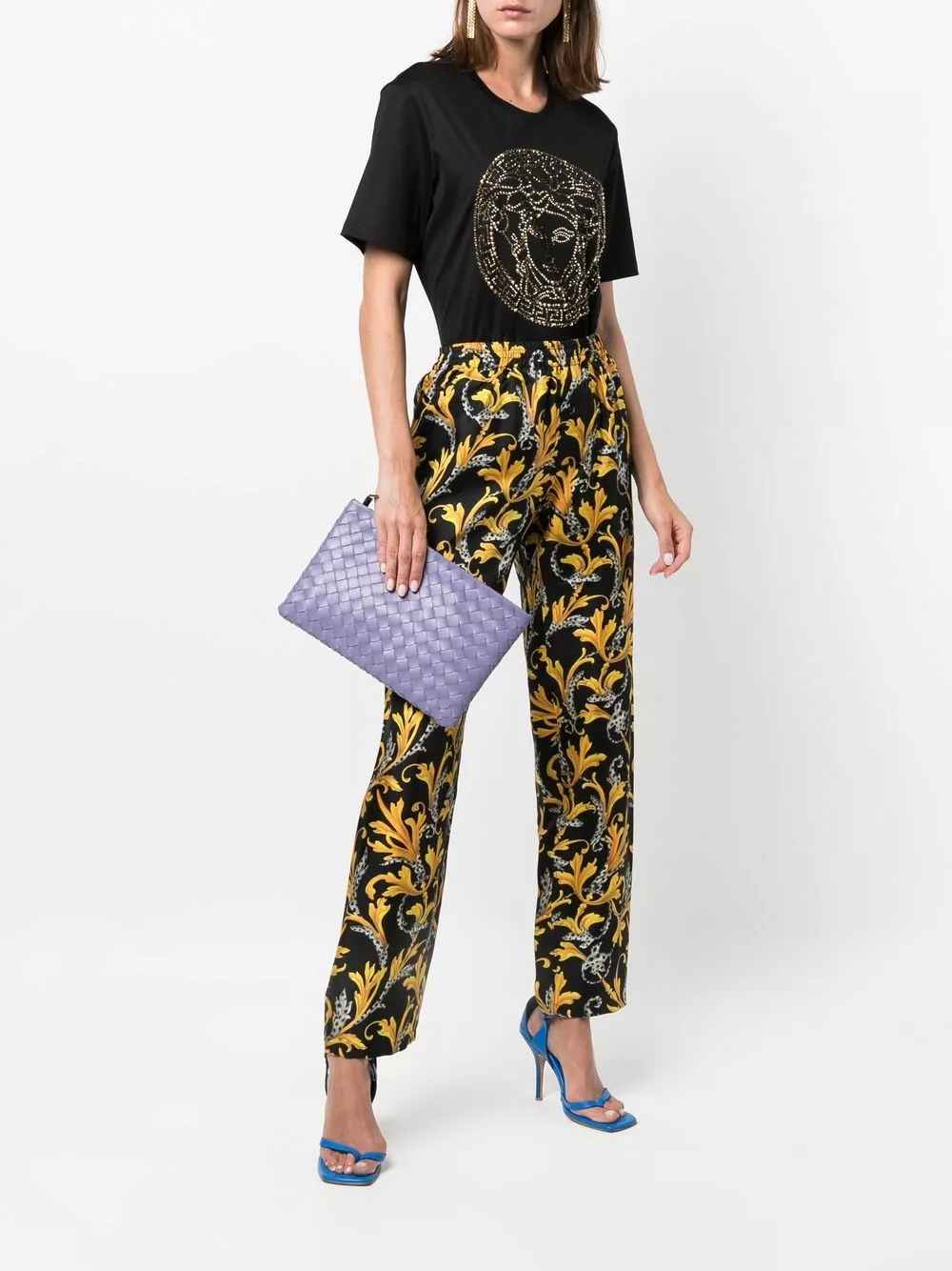 Versace Medusa Head crystal embellished T shirt 4 Versace Medusa Head crystal-embellished T-shirt