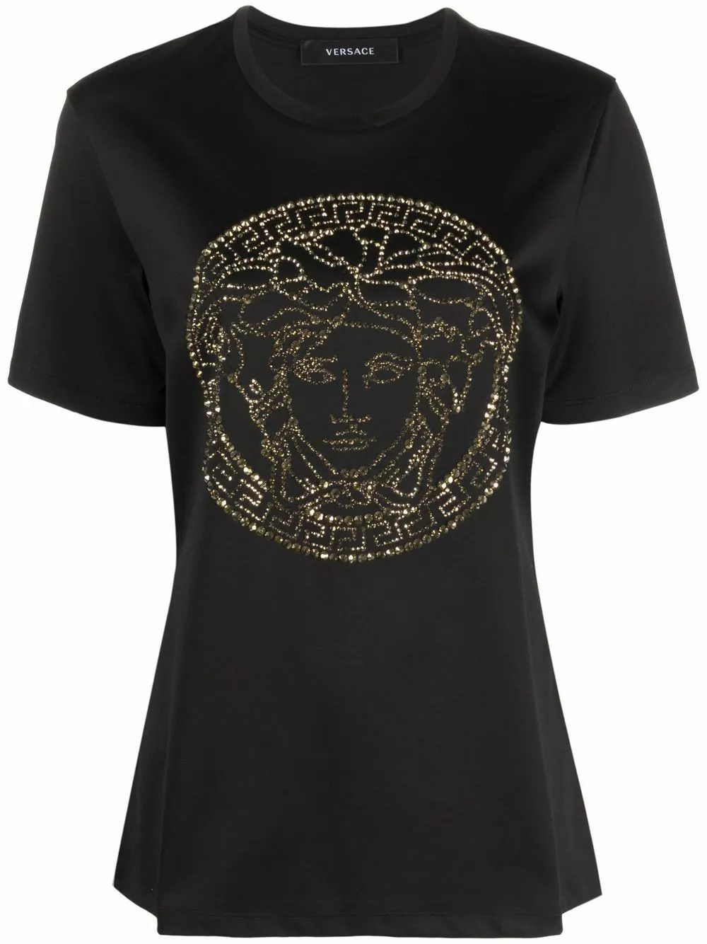 Versace Medusa Head crystal embellished T shirt 3 Versace Medusa Head crystal-embellished T-shirt