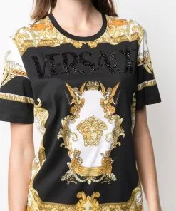 Versace Medusa Renaissance print logo T shirt 11 Versace Medusa Renaissance-print logo T-shirt