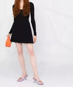 Versace hanging charm-detail A-line mini skirt