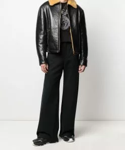 Versace shearling collar aviator jacket