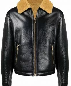 Versace shearling collar aviator jacket