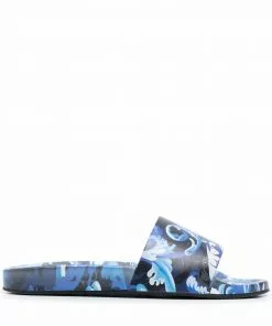 Versace Baroccoflage slip-on flat slides