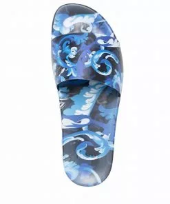 Versace Baroccoflage slip-on flat slides