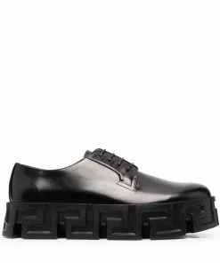 Versace Greca-pattern ridged-sole lace-up shoes