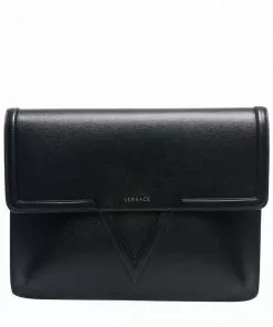 Versace logo-plaque clutch bag