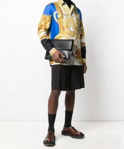 Versace logo-plaque clutch bag