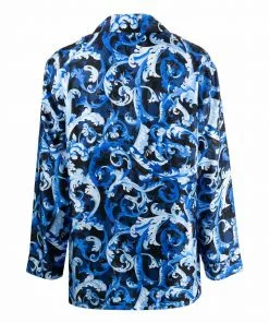 Versace Baroccoflage-print silk pajama shirt